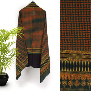 Ajrakh Hand Block Printed Cotton Dupatta