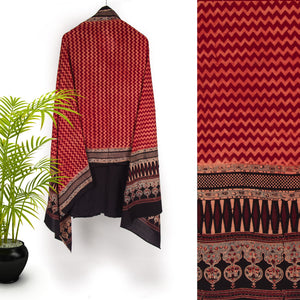 Ajrakh Hand Block Printed Cotton Dupatta