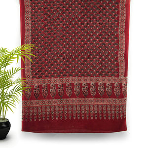 Ajrakh Hand Block Printed Cotton Dupatta