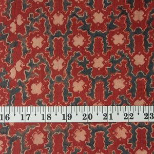 Precut 0.75 meters -Ajrakh Hand Block Printed Cotton Fabric