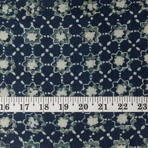 Precut 1 meter -Ajrakh Hand Block Printed Cotton Fabric
