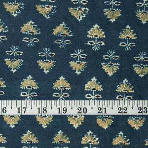 Precut 1 meter -Ajrakh Hand Block Printed Cotton Fabric