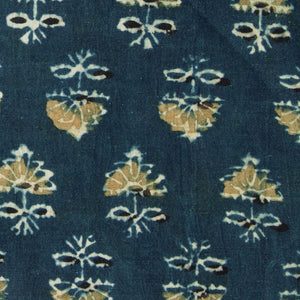 Precut 1 meter -Ajrakh Hand Block Printed Cotton Fabric