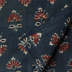 Precut 0.75 meters -Ajrakh Hand Block Printed Cotton Fabric