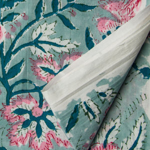 Precut 1meter - Sanganeri Hand Block Printed Cotton Fabric
