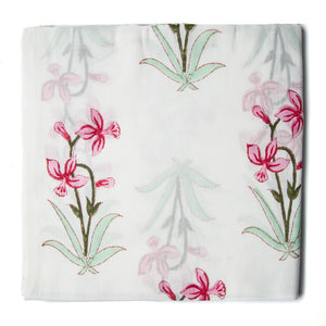 Precut 1 meter -Handblock Printed Fine Mul Cotton Fabric