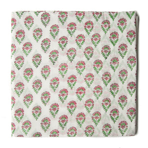 Precut 1 meter -Handblock Printed Fine Mul Cotton Fabric