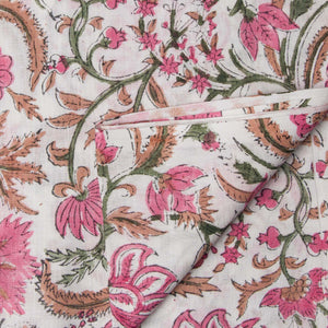 Precut 0.25 meters -Sanganeri Hand Block Printed Cotton Fabric