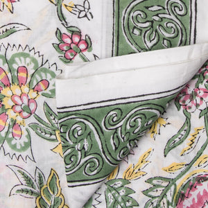 Precut 0.50 meters -Sanganeri Hand Block Printed Cotton Fabric