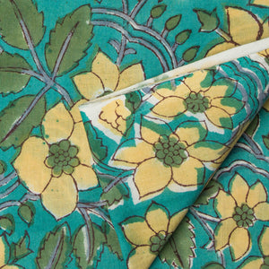 Precut 1meter - Sanganeri Hand Block Printed Cotton Fabric