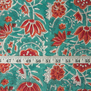 Precut 0.75 meters -Sanganeri Hand Block Printed Cotton Fabric