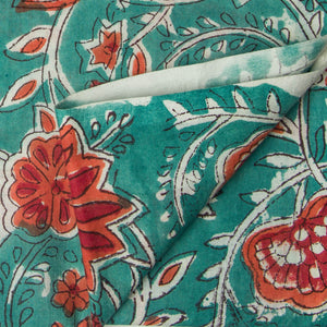 Precut 0.75 meters -Sanganeri Hand Block Printed Cotton Fabric