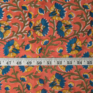 Precut 1 meter -Sanganeri Hand Block Printed Cotton Fabric