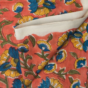 Precut 1 meter -Sanganeri Hand Block Printed Cotton Fabric