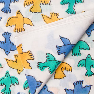 Precut 1 meter -Sanganeri Hand Block Printed Cotton Fabric
