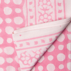 Precut 0.75 meter -Sanganeri Hand Block Printed Cotton Fabric