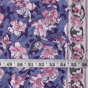 Precut 0.75 meter -Sanganeri Hand Block Printed Cotton Fabric