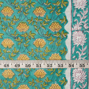 Precut 0.25 meter -Sanganeri Hand Block Printed Cotton Fabric