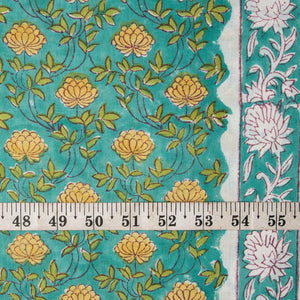Precut 0.5 meter -Sanganeri Hand Block Printed Cotton Fabric