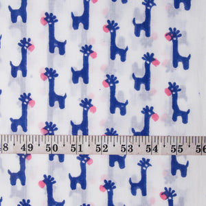Precut 0.25 meter -Sanganeri Hand Block Printed Cotton Fabric