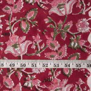 Precut 0.25 meter -Sanganeri Hand Block Printed Cotton Fabric