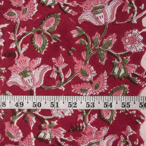 Precut 0.75 meter -Sanganeri Hand Block Printed Cotton Fabric
