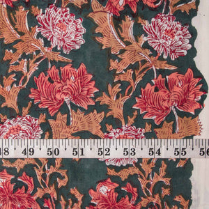 Precut 0.75 meter -Sanganeri Hand Block Printed Cotton Fabric