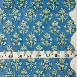 Precut 0.75 meter -Sanganeri Hand Block Printed Cotton Fabric