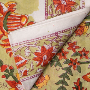 Precut 0.5 meter -Sanganeri Hand Block Printed Cotton Fabric