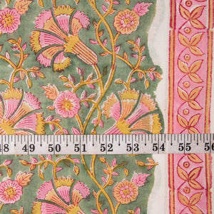 Precut 0.25 meter -Sanganeri Hand Block Printed Cotton Fabric