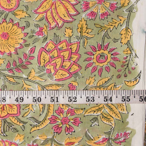 Precut 0.5 meter -Sanganeri Hand Block Printed Cotton Fabric