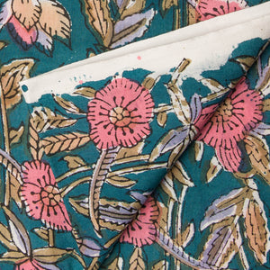 Precut 0.25 meter -Sanganeri Hand Block Printed Cotton Fabric