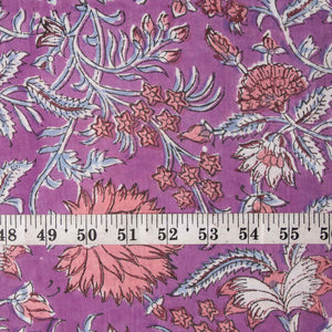 Precut 0.5 meter -Sanganeri Hand Block Printed Cotton Fabric