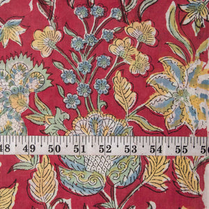 Precut 0.25 meter -Sanganeri Hand Block Printed Cotton Fabric