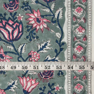 Precut 0.75 meter -Sanganeri Hand Block Printed Cotton Fabric