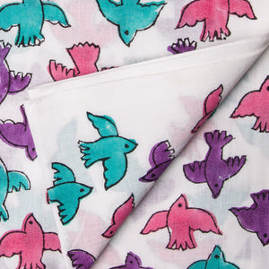 Precut 0.5 meter -Sanganeri Hand Block Printed Cotton Fabric
