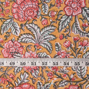 Precut 0.75 meter -Sanganeri Hand Block Printed Cotton Fabric