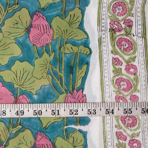 Precut 0.75 meter -Sanganeri Hand Block Printed Cotton Fabric