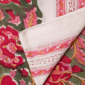 Precut 0.25 meter -Sanganeri Hand Block Printed Cotton Fabric