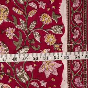 Precut 0.25 meter -Sanganeri Hand Block Printed Cotton Fabric