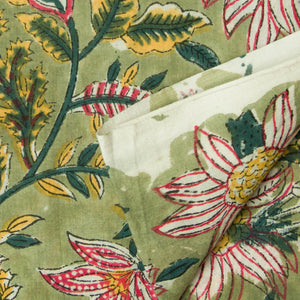Precut 1 meter -Sanganeri Hand Block Printed Cotton Fabric