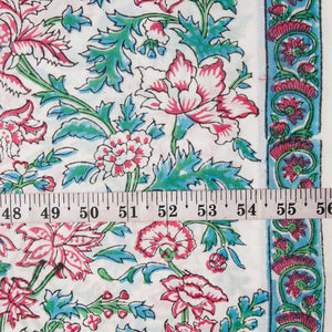Precut 0.5 meter -Sanganeri Hand Block Printed Cotton Fabric