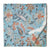 Blue and Orange Sanganeri Hand Block Printed Cotton Fabric with floral design