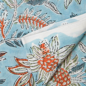 Precut 0.75 meter -Sanganeri Hand Block Printed Cotton Fabric
