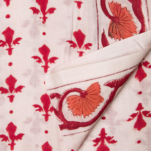 Precut 0.5 meter -Sanganeri Hand Block Printed Cotton Fabric