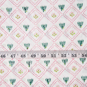 Precut 0.75 meter -Sanganeri Hand Block Printed Cotton Fabric