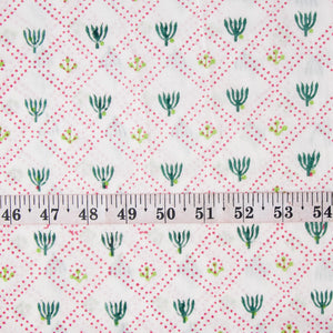Precut 0.25 meter -Sanganeri Hand Block Printed Cotton Fabric