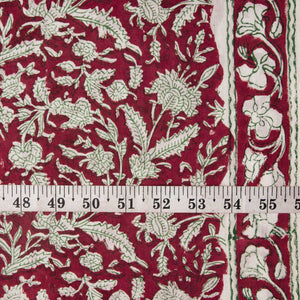 Precut 0.5 meter -Sanganeri Hand Block Printed Cotton Fabric