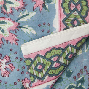 Precut 0.5 meter -Sanganeri Hand Block Printed Cotton Fabric