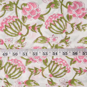 Precut 0.25 meters -Sanganeri Hand Block Printed Cotton Fabric